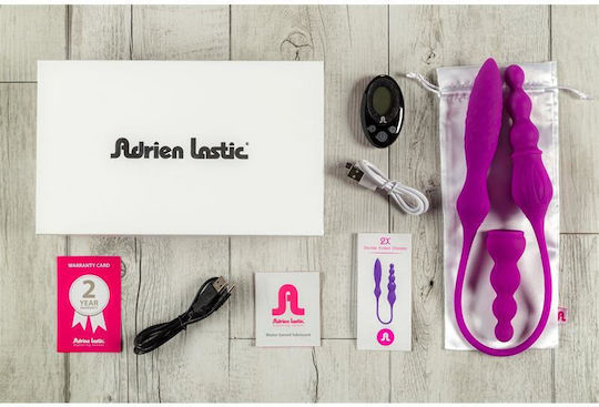 Adrien Lastic 2X Double Vibrator Double Vibrator with Remote Control 58.5cm Purple