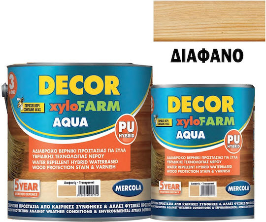 Mercola Decor Xylofarm Aqua Polyurethan Wasser Farblos Satin,σατεν 750ml