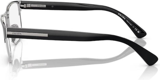 Prada Herren Metallisches Brillengestell Schwarz PR57ZV 1AB1O1