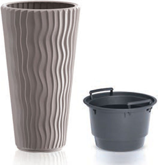Iliadis SANDY SLIM Planter Plastic White 40x40x71cm.