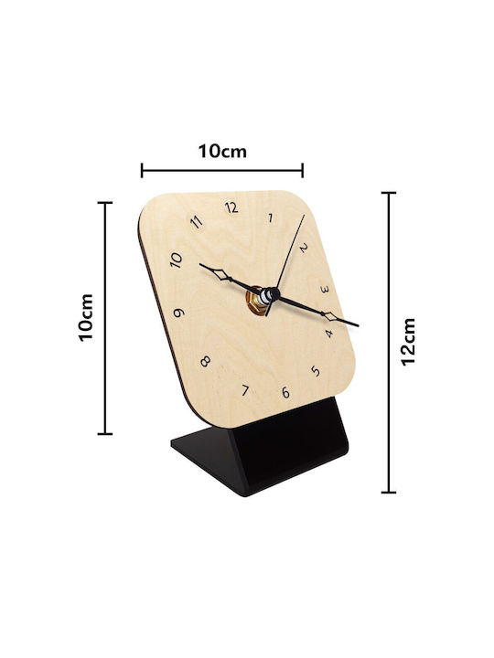 Koupakoupa Επιτραπέζιο Ρολόι KP_16641_CLOCK-DESK-SQUARE-WOOD