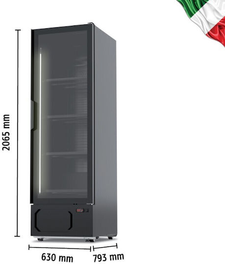 Klimaitalia Milano 630 BLK Getränkekühlschrank 551Es Einzeltürig H206.5xB63xT79.3cm MILANO 630 BLK