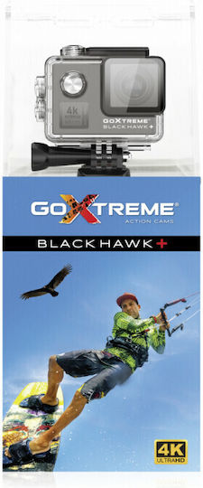 EasyPix GoXtreme Black Hawk+ Action Camera 4K Ultra HD Υποβρύχια (με Θήκη) με Οθόνη 2" και Wi-Fi Μαύρη