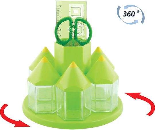 Plastik Büro-Organisator Set In Grünem Farbe 12x16.2cm