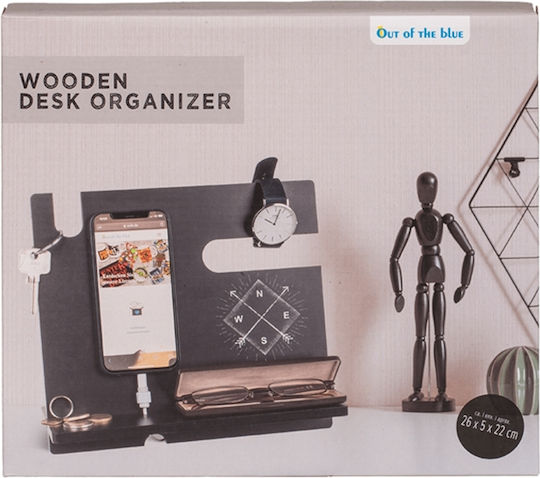 Wooden Office Organizer in Black Colour 5x22x26cm