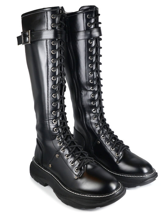 Malesa Women's Boots with Zipper / Laces Black