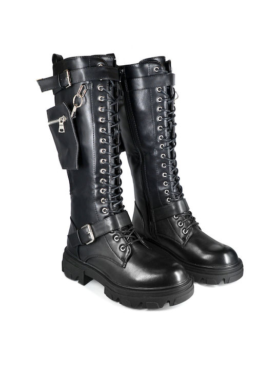 Malesa Women's Boots with Laces Black