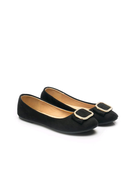 Malesa Suede Ballerinas Black