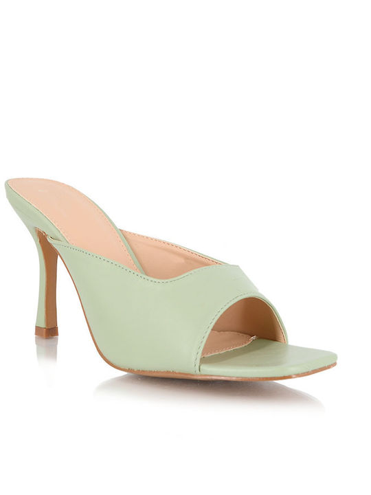 Malesa Thin Heel Mules Green