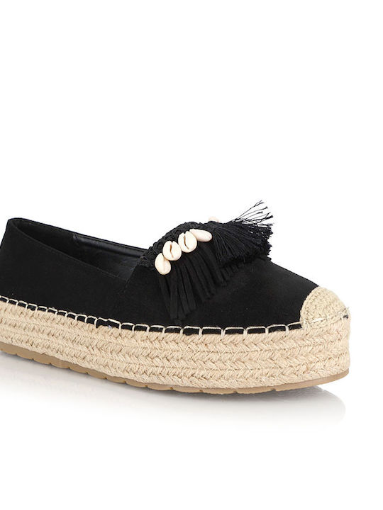 Malesa Wildleder Damen Espadrilles in Schwarz Farbe