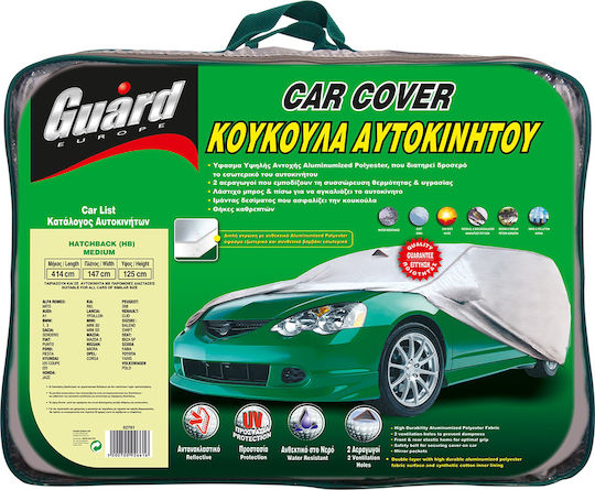 Guard Hatchback Car Covers with Carrying Bag 414x147x125cm Waterproof Medium for Hatchback