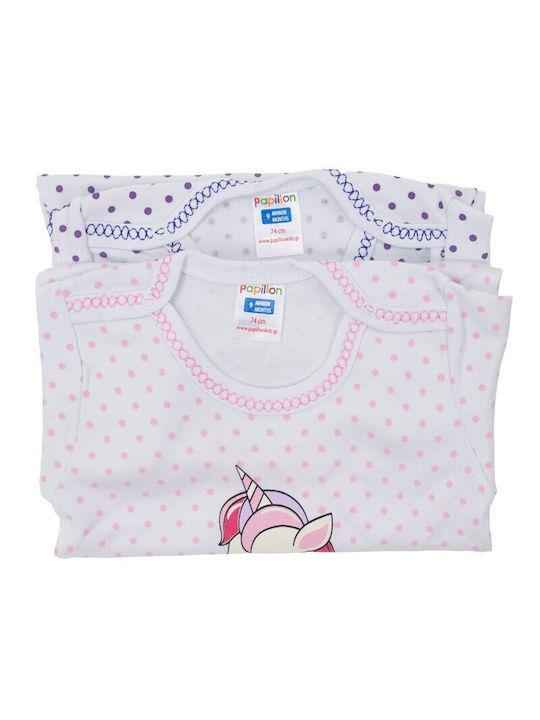 Papillon Kids Baby Bodysuit Underwear Set Short-Sleeved Pink