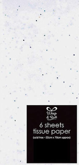 Claire Fontaine Touch/Tissue-Papier Glitzer Weiß 6 Blätter 50x70cm
