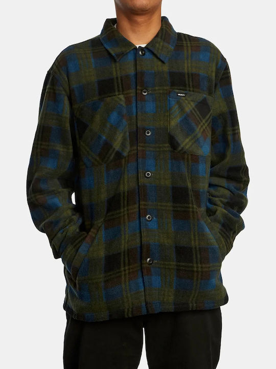 RVCA Men's Shirt Long Sleeve Green