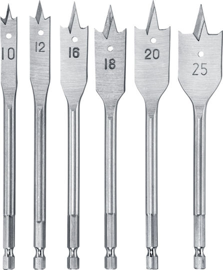 KWB Set of 6 Feather Drills HSS for Wood και Metal