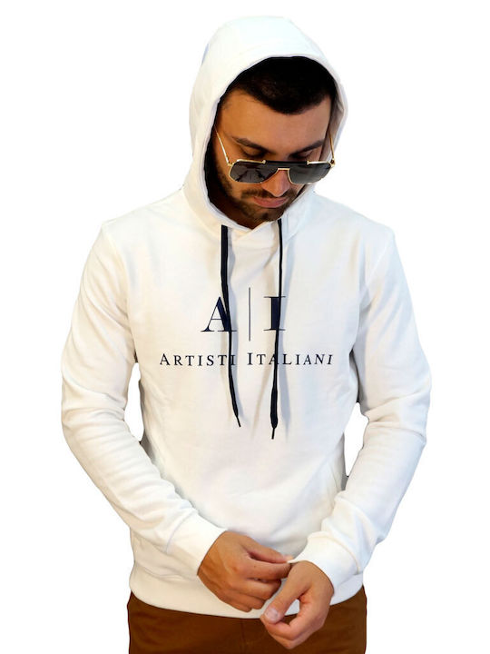 Artisti Italiani Men's Sweatshirt with Hood White