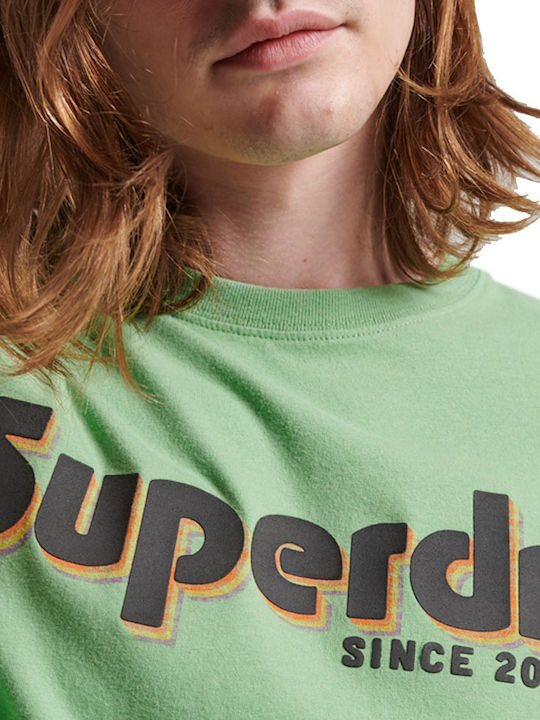 Superdry T-shirt Bărbătesc cu Mânecă Scurtă Verde