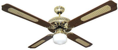 Eurolamp Ceiling Fan 125cm with Light and Remote Control Brown