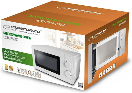 Esperanza Mikrowellenherd 20Es Weiß