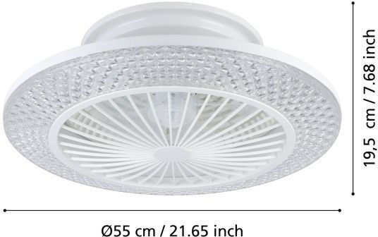 Eglo Malinska Πλαφονιέρα 55cm με Φως Λευκή