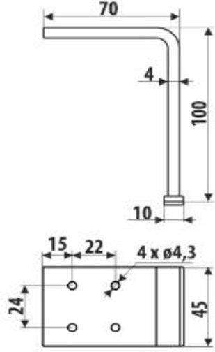 Roline Μεταλλικό Πόδι Επίπλου 7x10x4.5cm Χρυσό 205