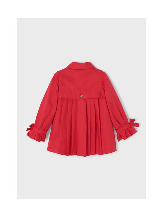 Mayoral Girls Trench Coat Red with Ηood