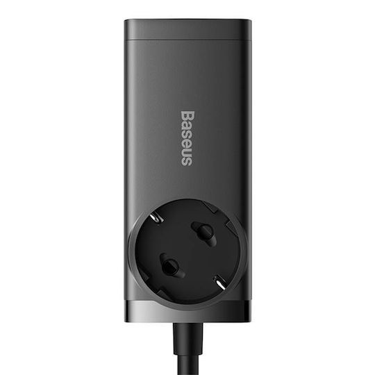 Baseus Βάση Φόρτισης GaN με 2 Θύρες USB-A και 2 Θύρες USB-C και Καλώδιο USB-C 65W Power Delivery / Quick Charge 4.0 / SuperCharge σε Μαύρο χρώμα (Gan3 Pro)