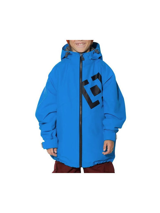 Horsefeathers Waterproof Kids Sports Jacket Short with Hood Blue