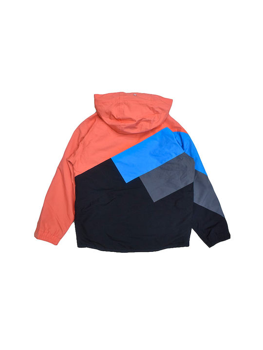 Waterproof Kids' Sports Jacket Short with Hood Multicolour