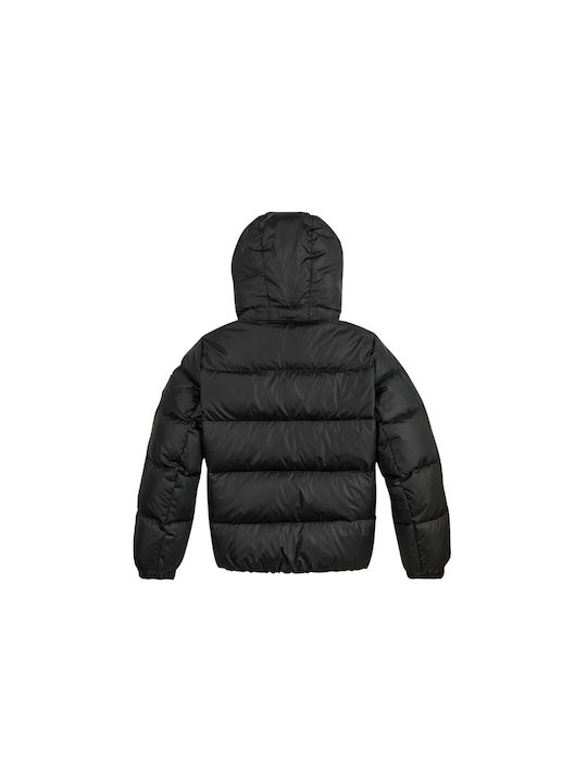 Tommy Hilfiger Boys Quilted Coat Black with Ηood