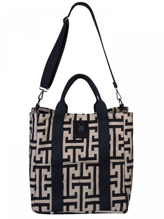 Greenwich Polo Club Υφασμάτινη Τσάντα Θαλάσσης Beige/Black