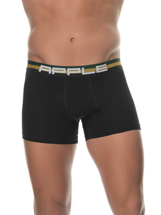 Apple Boxer Herren Boxershorts Black/Green/Gold mit Mustern 1Packung