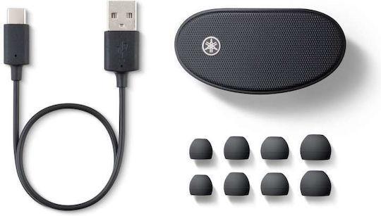 Yamaha TW-E5B In-Ear Bluetooth-Freisprecheinrichtung Kopfhörer mit Schweißresistenz und Ladeetui Schwarz