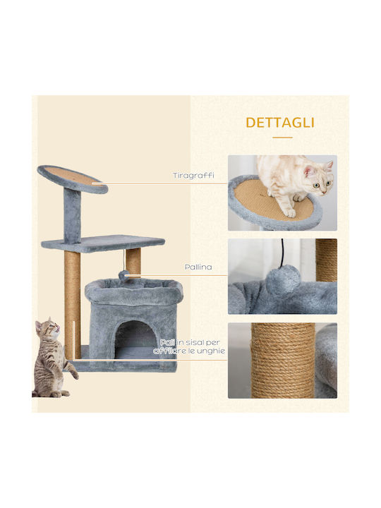 Pawhut Cat Scratching Post Tree Scratching Post Cat Trees Gray 30x30cm