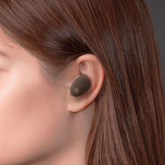 Yamaha TW-E5B In-ear Bluetooth Handsfree Ακουστικά με Αντοχή στον Ιδρώτα και Θήκη Φόρτισης Καφέ
