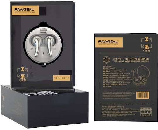 Pavareal PA-H13 In-ear Bluetooth Handsfree Earphones with Charging Case White