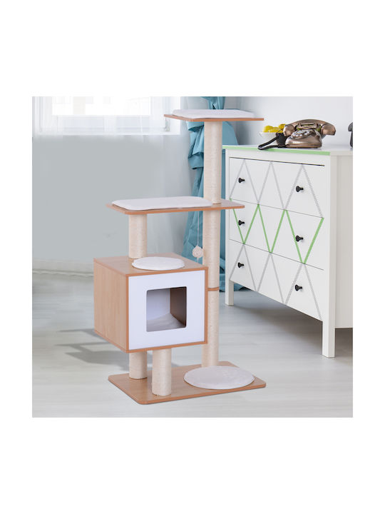 Pawhut Scratching Post Cat Trees Brown 60x40x120cm