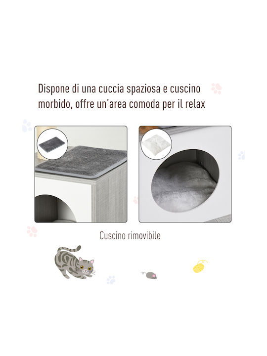 Pawhut Scratching Post Cat Trees Gray 2 levels 59x39x62cm