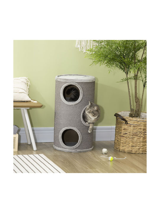 Pawhut Stâlp pentru zgâriat pisici Gri 38x38x70cm