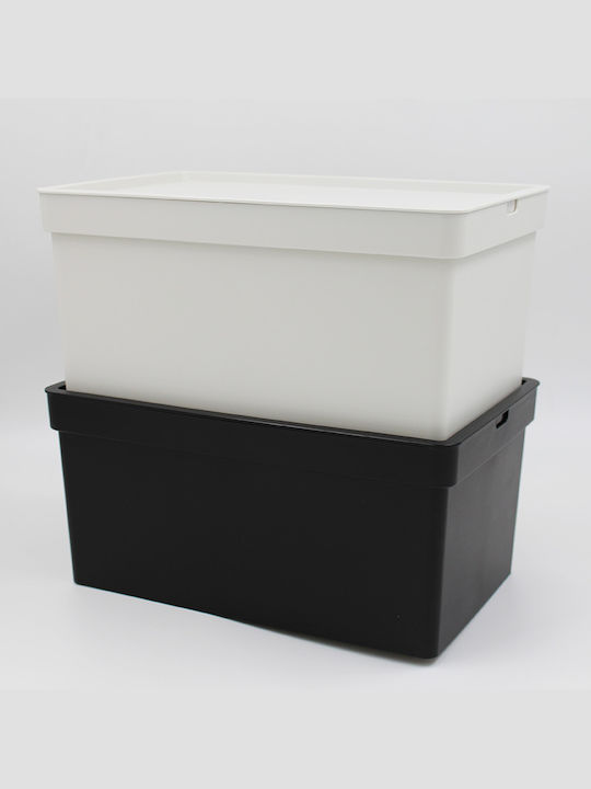 Viomes Plastic Storage Box with Lid Black 35.5x25.5x22cm