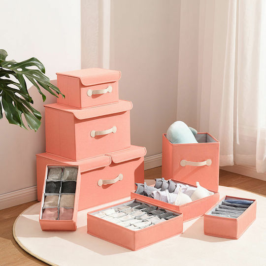 Smart Travel Fabric Storage Box Pink 26x26x28cm