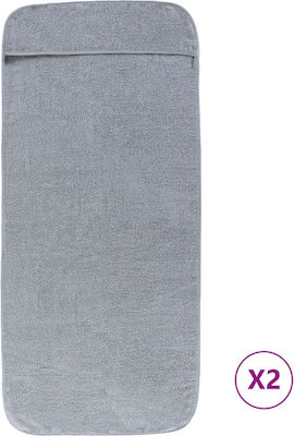 vidaXL Set 2 Hotelhandtücher 200x75 cm Gray Gewicht: 400gsm