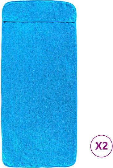 vidaXL Set 2 Hotel Pool and Beach Towels 200x75 cm 400gsm Turquoise