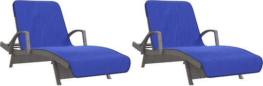 vidaXL Σετ 2 Ξενοδοχειακές Πετσέτες Πισίνας 200x75 εκ. Μπλε Βάρους 400gsm