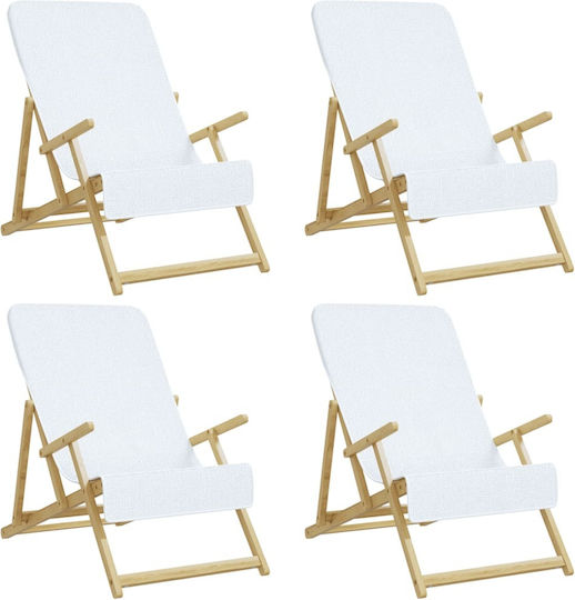 vidaXL Σετ 4 Ξενοδοχειακές Πετσέτες Προσώπου 135x60 εκ. Λευκές Βάρους 400gsm