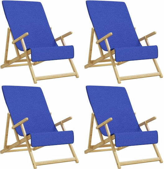 vidaXL Set 4 Hotel Face Towels 135x60 cm 400gsm Blue