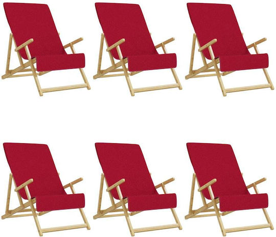 vidaXL Set 6 Hotel Face Towels 135x60 cm 400gsm Burgundy