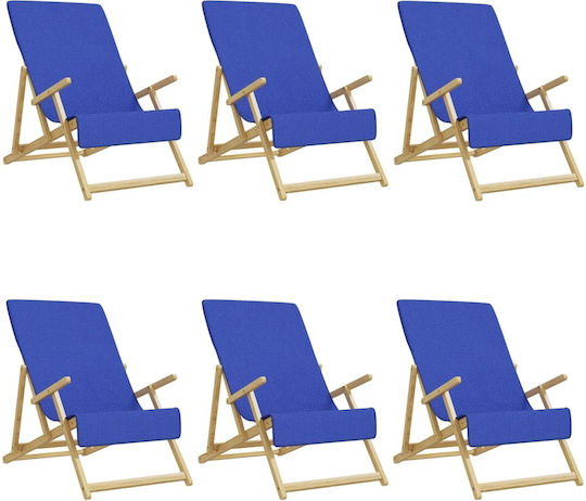 vidaXL Set 6 Hotel Face Towels 135x60 cm 400gsm Blue