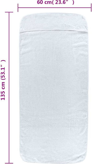 vidaXL Set 6 Hotel Face Towels 135x60 cm 400gsm White