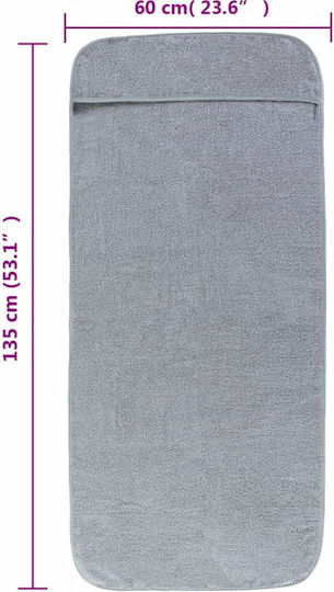 vidaXL Set 2 Hotel Face Towels 135x60 cm 400gsm Gray